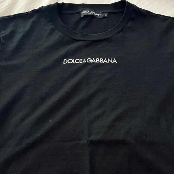 Dolce & Gabbana Black Tee with White Logo - Picture 1 of 5